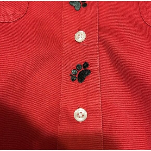 Walt Disney Vtg 101 Dalmatians Red 100% Cotton Embroidered Button-up Top, Small - Picture 5 of 6